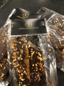 Addictive toffee bark with chocolate, salt and nuts - by Embellished Food Art, Lower Hutt, Wellington cake decorating